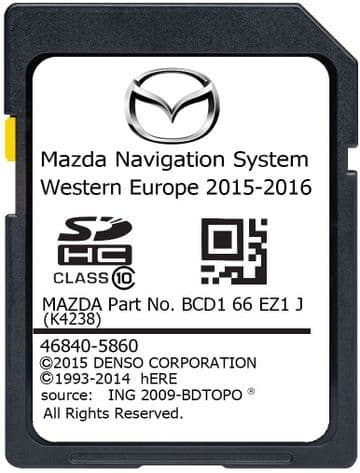MAZDA DENSO SAT NAV MAP SD CARD EUROPE 2016