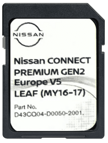 NISSAN LEAF MY16-17 EV NAVI CONNECT PREMIUM GEN2 SAT NAV MAP SD CARD EUROPE