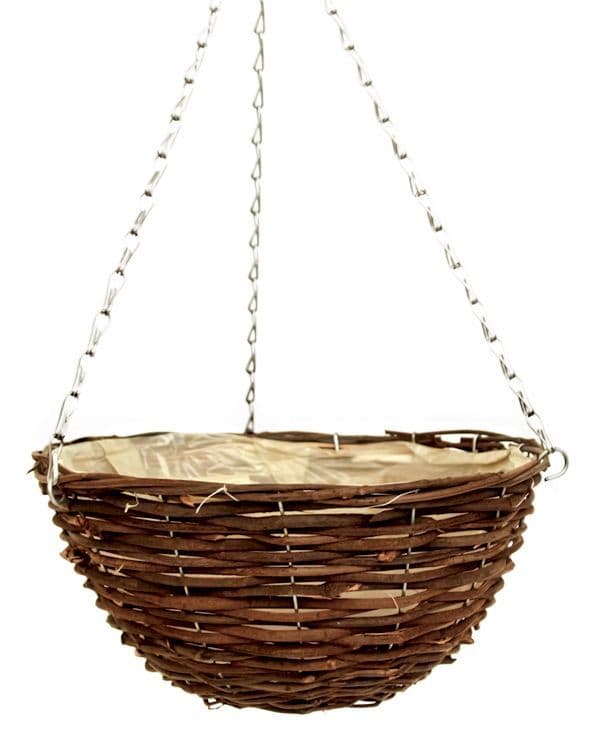 10 inch Round Wicker Rattan Willow Hanging Basket Lined