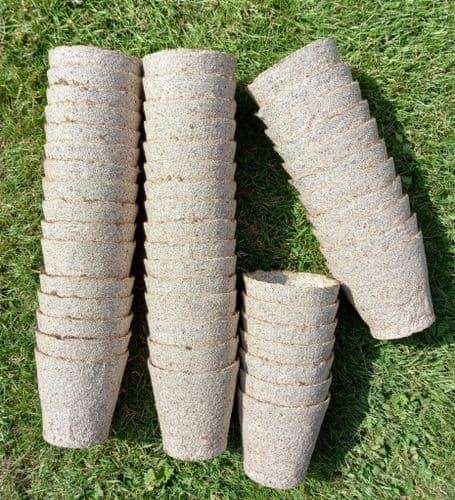 100 Genuine Jiffy Organic Fibre Pots 8cm Round