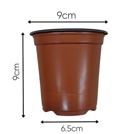 1000 -9cm Round Plant Pot Terracotta and Grey By Desh