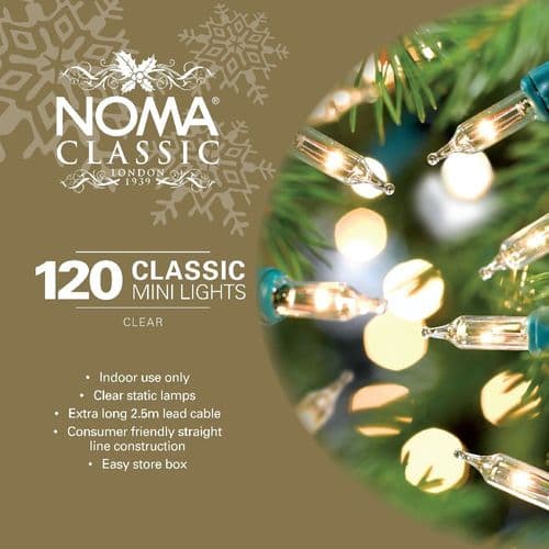 120 Clear Classic Mini String Fairy Lights by Noma