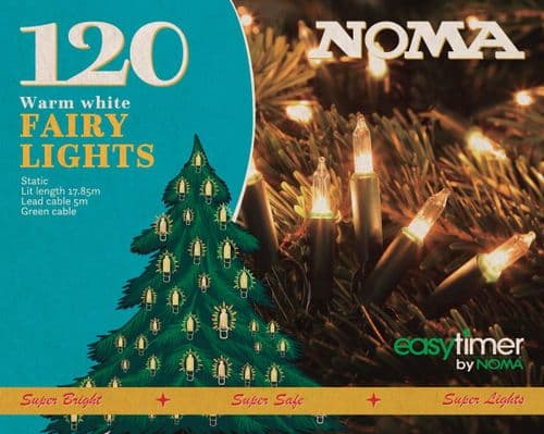 120 Warm White LED Classic Retro Style String Fairy Lights by Noma
