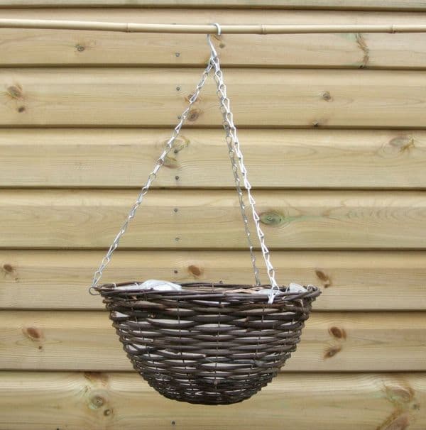 resin wicker hanging basket 14 in
