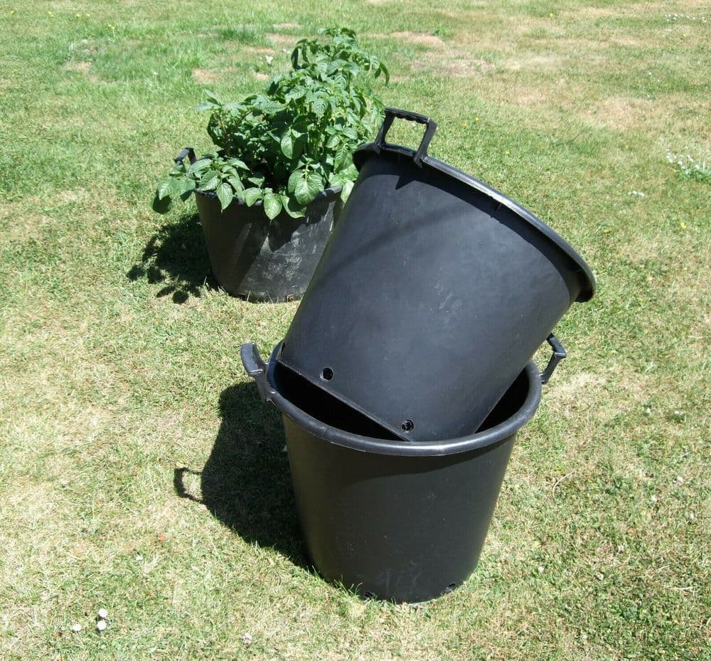 2 x 43 Litre Heavy Duty Plastic Plant Tubs With Handles Potato Tomato