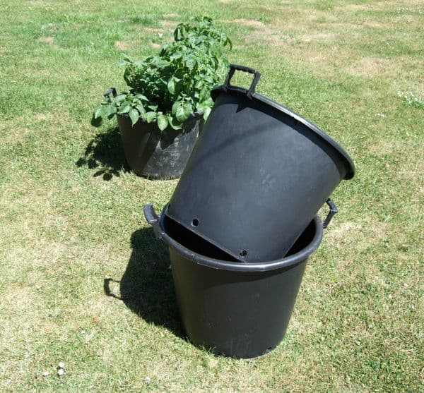 2 x 50 Litre Heavy Duty Plastic Plant Tubs With Handles Potato Tomato Trees