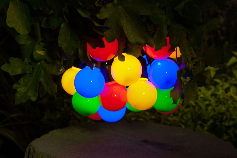 20 Solar Multi Colour Festoon Lights