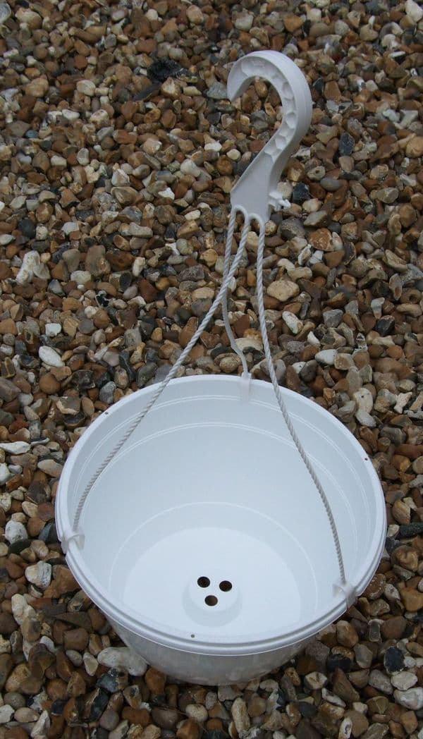25cm  White Hanging Basket Hanging Basket