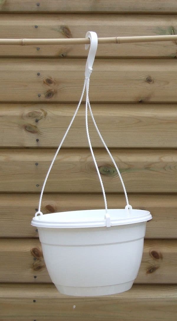 25cm White Hanging Basket Hanging Basket