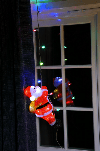 30cm Climbing Santa with String Lights