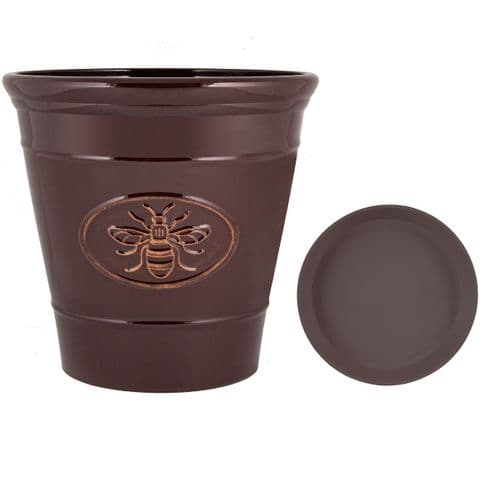 30cm Large Bee planter Brown Plant Pot with Free Saucer