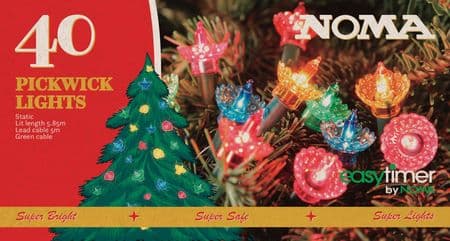 40 Multicolour Classic Style  LED  Pickwick Lights Traditional Fairy Lights Lights by Noma