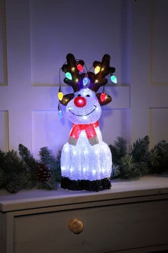 54cm Acrylic Reindeer with String Lights by Noma