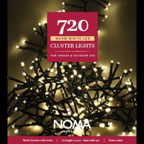 720 Warm White Cluster Lights by Noma 4921702
