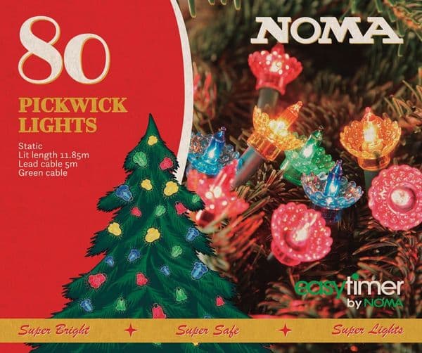 80 Multicolour Classic Style  LED  Pickwick Lights Traditional Fairy Lights Lights by Noma