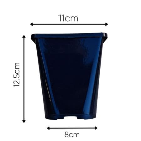 Black Plastic Plant Pots 1litre 11cm Square Round   Vegetable or  Flower  Potting on by Aeroplas