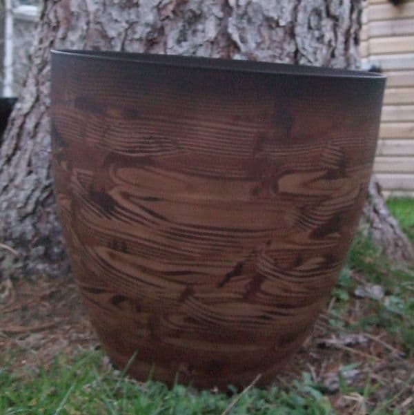 Dark Brown Natural Finish Large 33cm Plastic Planter