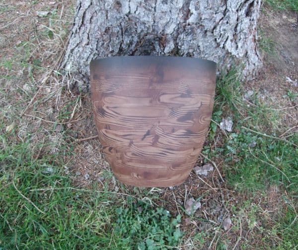 Dark Brown Natural Finish Large 33cm Plastic Planter