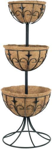 Deluxe  3 Tiered Free Standing Planter Fountain with Coco Liners
