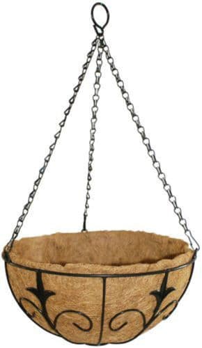 Deluxe  Wrought Iron Metal  12" Hanging  with Coco Liner