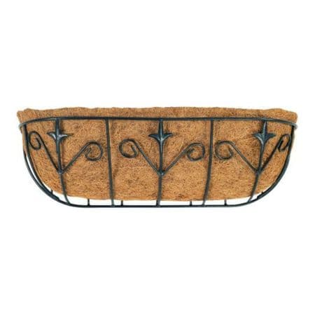 Deluxe  Wrought Iron Metal Large Window Box 60cm with Coco Liner