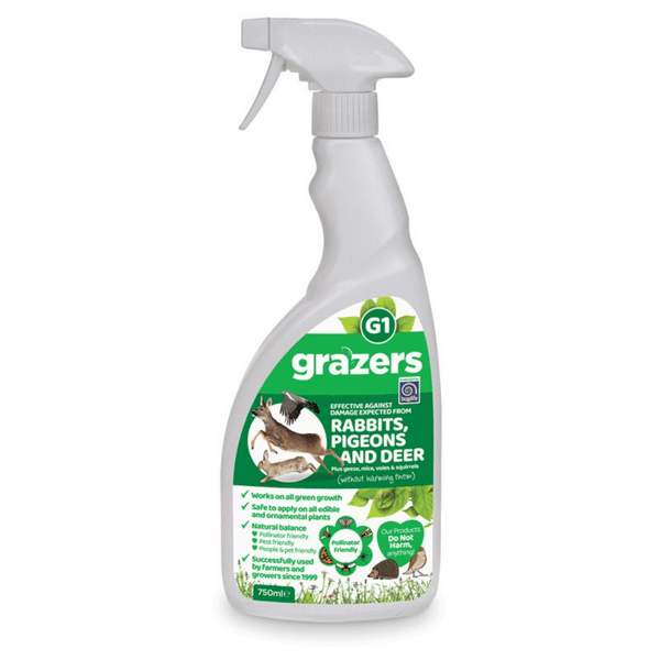 Grazers G1 Rabbit Pigeon and Deer Repellent 750ml spray bottle