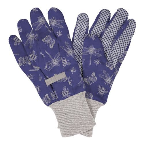 Ladies Purple Jersey Cotton Flutterbugs Medium Gloves