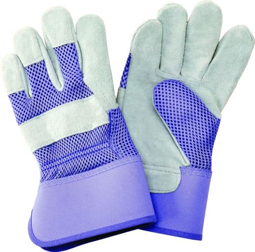 Ladies Purple  Kent & Stowe Purple Fleece Lined Rigger Gardening  Gloves - Medium