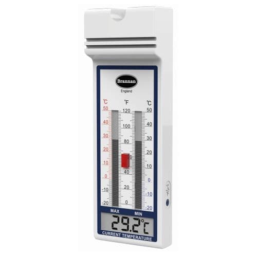 Maximum Minimum Greenhouse  Garden Thermometer by Brannan white