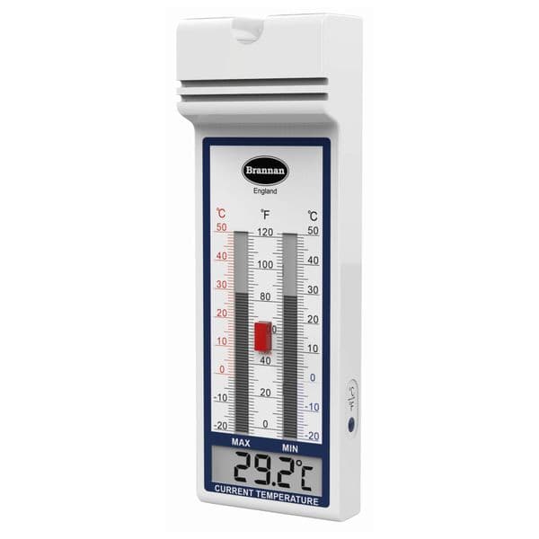 Maximum Minimum Greenhouse  Garden Thermometer by Brannan white