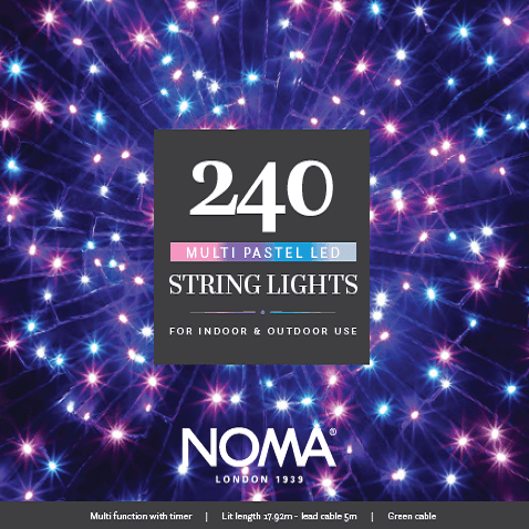 Noma 240 Pastel Coloured LED String Lights