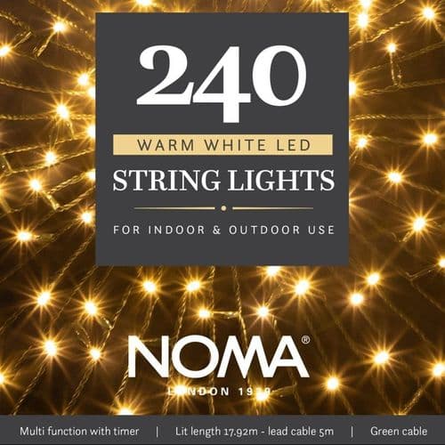 Noma 240 Warm White LED String Lights