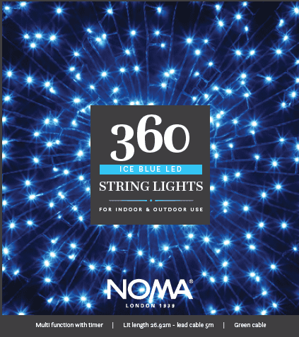 Noma 360 Iced Blue Colour LED String Lights  4921553