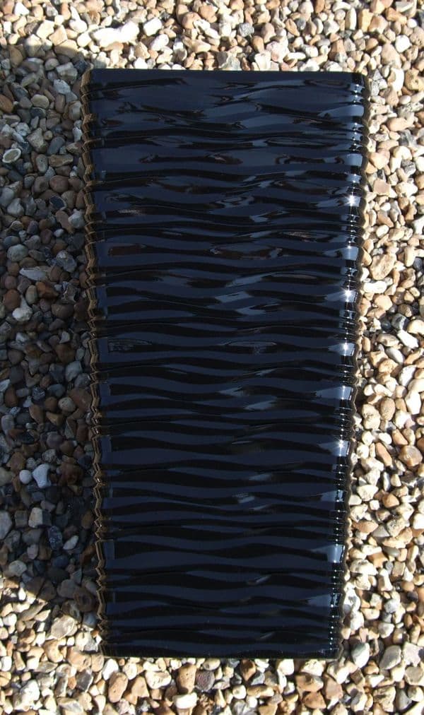 Square Tall Planter  55cm  Black Ripple Effect