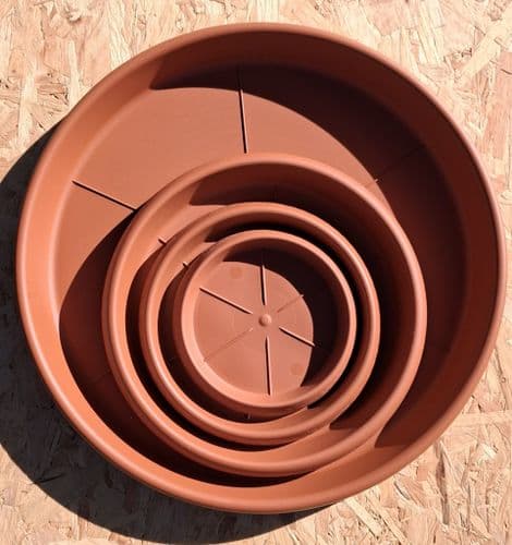 Terracotta Pegaso Saucers 15cm small to 40cm large