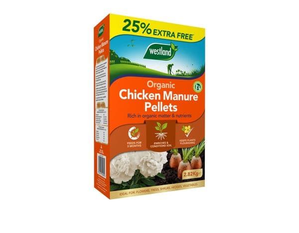 Westland Organic Chicken Manure Pellets 2.25kg +25% Extra Free