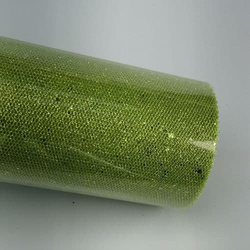Aplle Green Glitter Stiff Honeycomb Sparkle Tulle Fabric Eurotulle