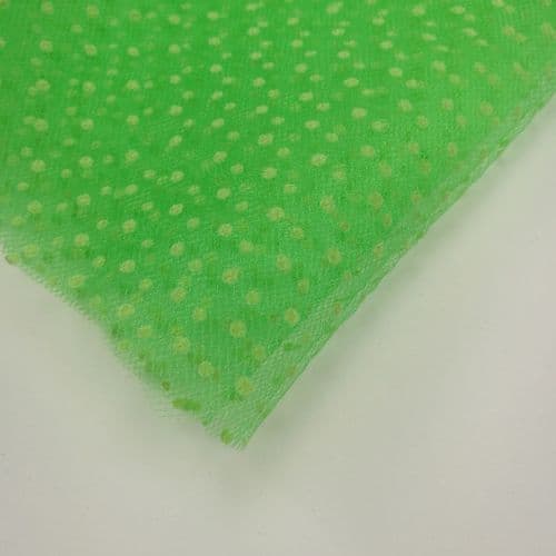 Apple Green Flocked Dots 54 inch Soft Tulle Fabric Eurotulle