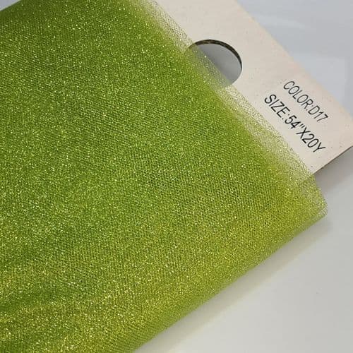 Apple Green Glitter Sparkle Tulle 54 inch x 20 Y