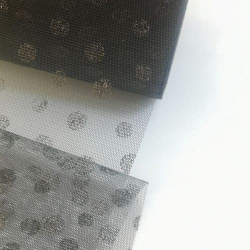 Black Enhance Soft Glitter Dots 6 inch Soft Tulle Fabric