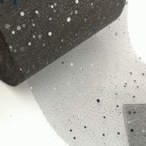Black Enhance Sparkle Tulle 6 inch Eurotulle
