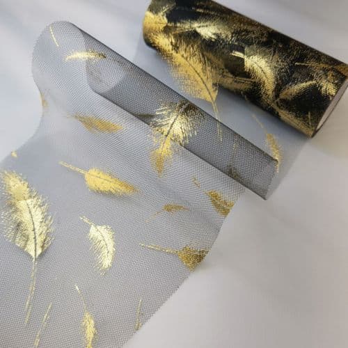 Black Feather Soft Tulle Roll variants Size