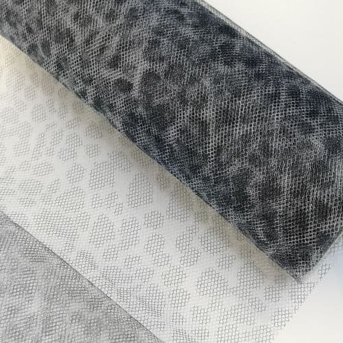 Black / Silver Leopard Soft Tulle Roll 6inch X 10 Yards