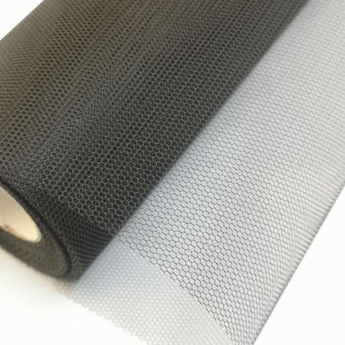 Black Stiff Tulle Stiff Netting Roll Fabric 12inch x25 Yards Eurotulle