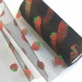 Black  Strawberry Soft Tulle Netting Fabric Eurotulle