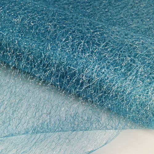 Blue Spider Metallic Tulle Netting Fabric