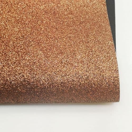 Bright Brown Fine Glitter Fabric Eurotulle