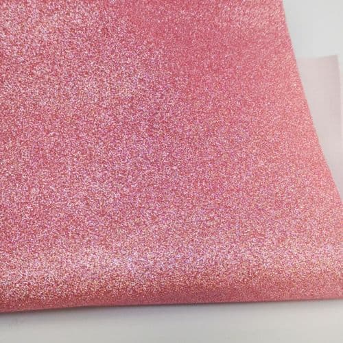 Bright Pink Fine Glitter Fabric Eurotulle