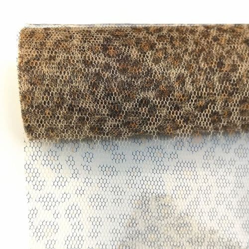 Brown / Black Leopard Stiff Tulle Roll 6" x 10 Y