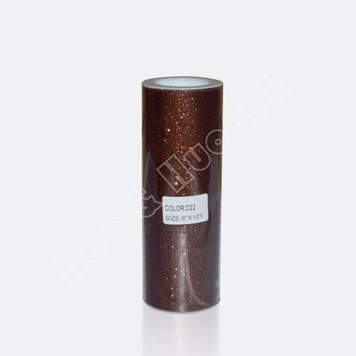 Brown Glitter Soft Sparkle Tulle Roll 6 inch x 10Y Eurotulle